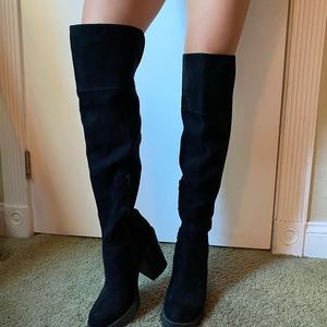 Thigh high black boots